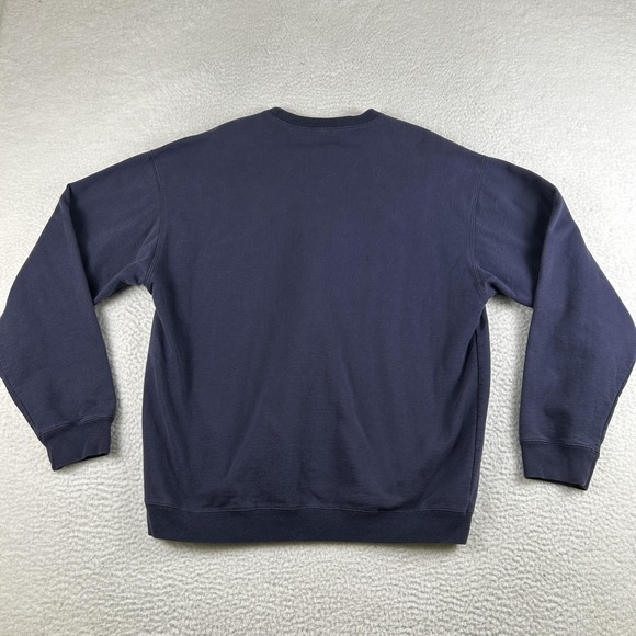 Vintage Old Navy Sweatshirt Mens Large Navy Blue Fleece Crewneck 90s Logo Y2K - Picture 9 of 13